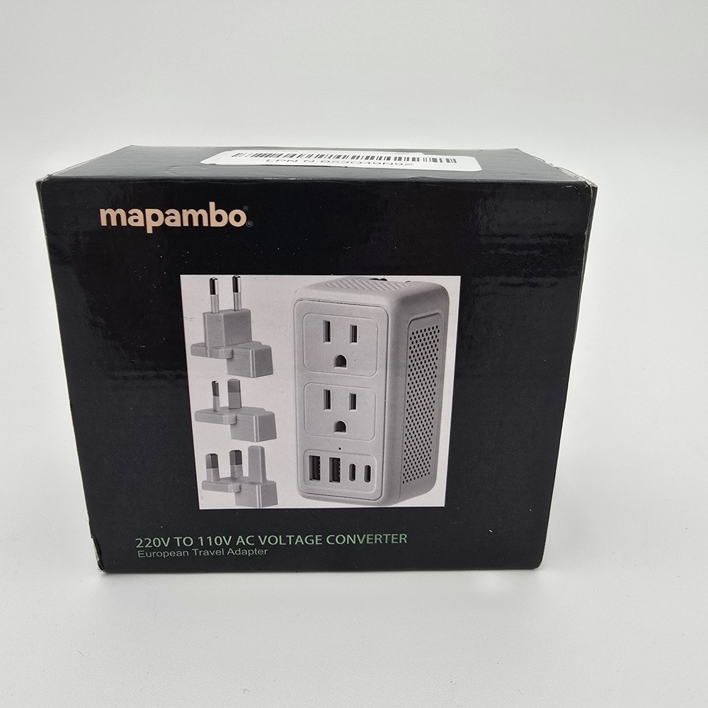 Mapambo 220V to 110V Voltage AC  Converter European To US 2 USB A Port 2 USB C I - Picture 2 of 8